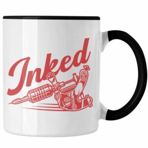 Trendation Tasse Trendation - Inked Tattoos Tasse Geschenk Tattoowiererin Tattoowierer Geschenkidee Spruch Männer Frauen