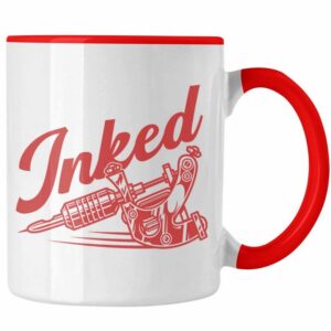 Trendation Tasse Trendation - Inked Tattoos Tasse Geschenk Tattoowiererin Tattoowierer Geschenkidee Spruch Männer Frauen