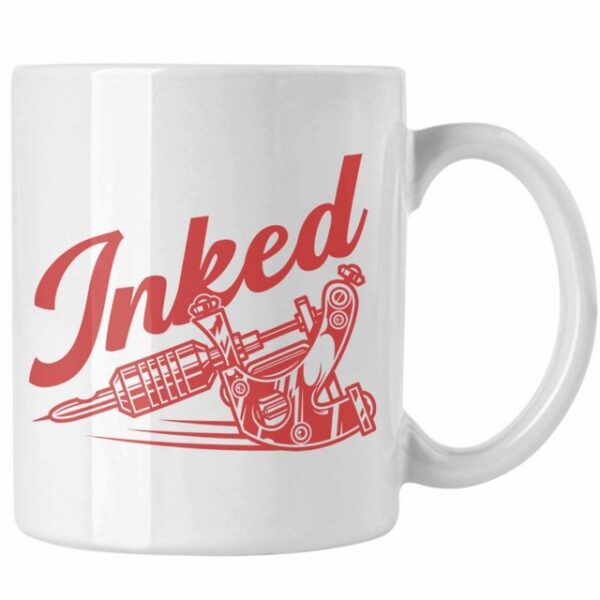 Trendation Tasse Trendation - Inked Tattoos Tasse Geschenk Tattoowiererin Tattoowierer Geschenkidee Spruch Männer Frauen