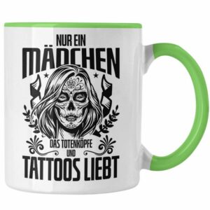 Trendation Tasse Trendation - Tattoo Frauen Geschenk Nur Ein Mädchen Das Totenköpfe und