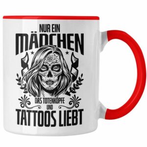 Trendation Tasse Trendation - Tattoo Frauen Geschenk Nur Ein Mädchen Das Totenköpfe und