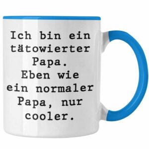 Trendation Tasse Trendation - Tattoo Papa Geschenk Tasse Vater Vatertag Geschenkidee Vatertagsgeschenk von Sohn Tochter Lustige Sprüche Kaffeetasse Papa Lustig