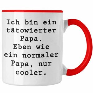 Trendation Tasse Trendation - Tattoo Papa Geschenk Tasse Vater Vatertag Geschenkidee Vatertagsgeschenk von Sohn Tochter Lustige Sprüche Kaffeetasse Papa Lustig