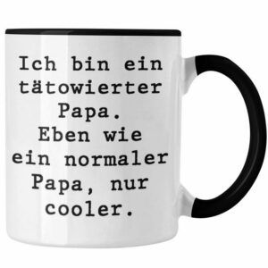 Trendation Tasse Trendation - Tattoo Papa Geschenk Tasse Vater Vatertag Geschenkidee Vatertagsgeschenk von Sohn Tochter Lustige Sprüche Kaffeetasse Papa Lustig