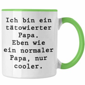 Trendation Tasse Trendation - Tattoo Papa Geschenk Tasse Vater Vatertag Geschenkidee Vatertagsgeschenk von Sohn Tochter Lustige Sprüche Kaffeetasse Papa Lustig