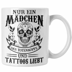 Trendation Tasse Trendation - Tattoos Frauen Tasse Tätowiererin Geschenk Kaffeetasse Tattoo Totenkopf Tassen