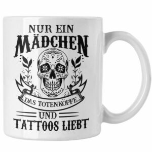 Trendation Tasse Trendation - Tattoos Frauen Tasse Tätowiererin Geschenk Kaffeetasse Tattoo Totenkopf Tassen