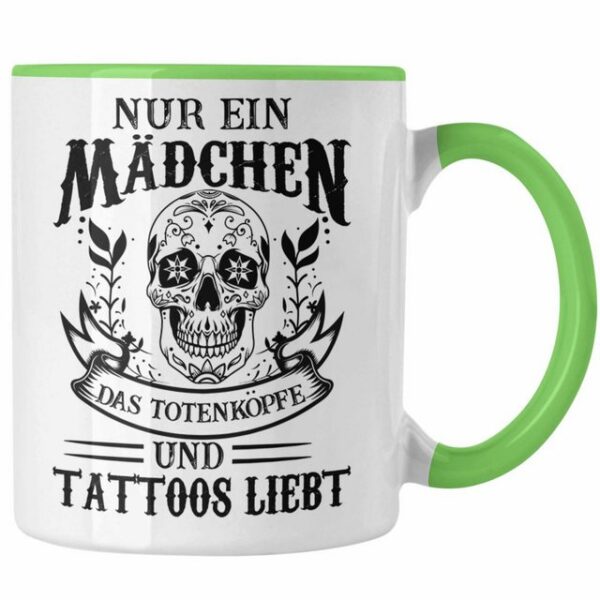 Trendation Tasse Trendation - Tattoos Frauen Tasse Tätowiererin Geschenk Kaffeetasse Tattoo Totenkopf Tassen