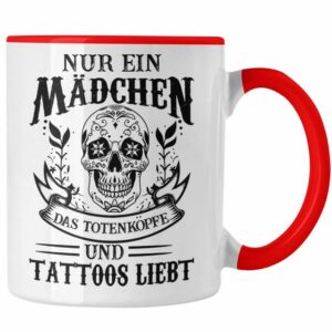 Trendation Tasse Trendation - Tattoos Frauen Tasse Tätowiererin Geschenk Kaffeetasse Tattoo Totenkopf Tassen