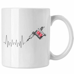 Trendation Tasse Trendation - Tattoowierer Herzschlag Tasse Geschenk für Tattoo Liebhan