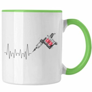 Trendation Tasse Trendation - Tattoowierer Herzschlag Tasse Geschenk für Tattoo Liebhan