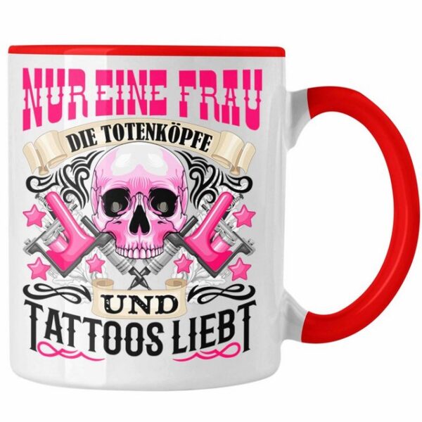 Trendation Tasse Trendation - Totenköpfe und Tattoos Tasse Frau Geschenk Tattoowierte F