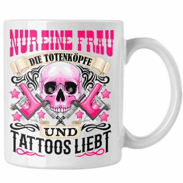 Trendation Tasse Trendation - Totenköpfe und Tattoos Tasse Frau Geschenk Tattoowierte F