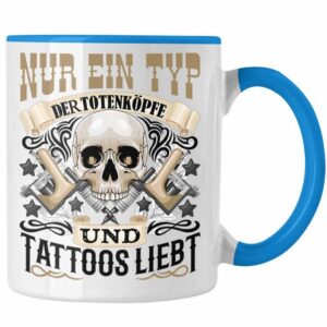 Trendation Tasse Trendation - Totenköpfe und Tattoos Tasse Mann Männer Geschenk Tattoow