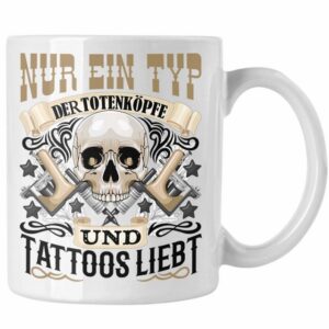 Trendation Tasse Trendation - Totenköpfe und Tattoos Tasse Mann Männer Geschenk Tattoow