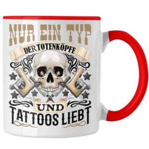 Trendation Tasse Trendation - Totenköpfe und Tattoos Tasse Mann Männer Geschenk Tattoow