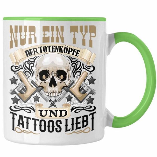 Trendation Tasse Trendation - Totenköpfe und Tattoos Tasse Mann Männer Geschenk Tattoow