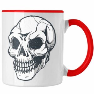 Trendation Tasse Trendation - Totenkopf Tasse Frauen Geschenk Tattoo Tattoowierte Frau Geschenk Goth Metal