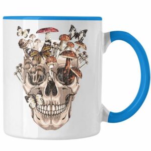 Trendation Tasse Trendation - Totenkopf Tasse Geschenk Pilzsammler Pilze Frauen Damen Tattoo Geschenkidee