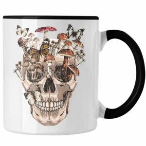 Trendation Tasse Trendation - Totenkopf Tasse Geschenk Pilzsammler Pilze Frauen Damen Tattoo Geschenkidee