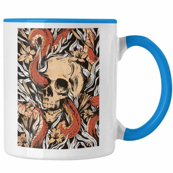 Trendation Tasse Trendation - Totenkopf Tasse Kaffee Frauen Mädchen Männer Tattoo Geschenk Damen Idee Grafik