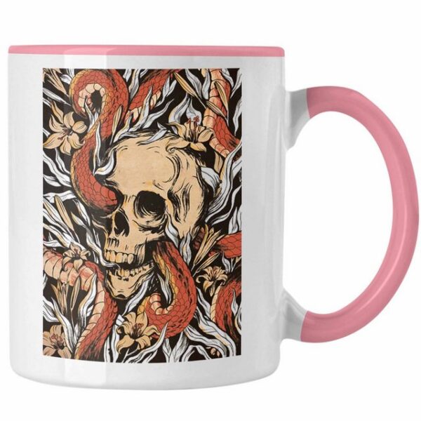 Trendation Tasse Trendation - Totenkopf Tasse Kaffee Frauen Mädchen Männer Tattoo Geschenk Damen Idee Grafik