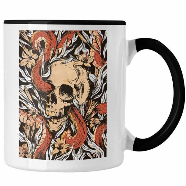 Trendation Tasse Trendation - Totenkopf Tasse Kaffee Frauen Mädchen Männer Tattoo Geschenk Damen Idee Grafik