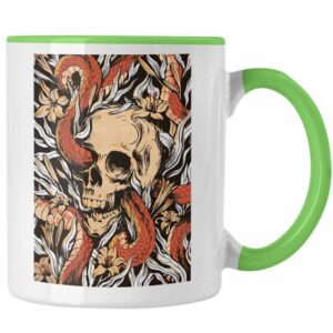 Trendation Tasse Trendation - Totenkopf Tasse Kaffee Frauen Mädchen Männer Tattoo Geschenk Damen Idee Grafik