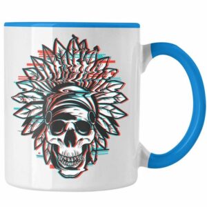 Trendation Tasse Trendation - Totenkopf Tasse Kaffee Frauen Mädchen Männer Tattoo Geschenk Damen Idee Grafik Farben