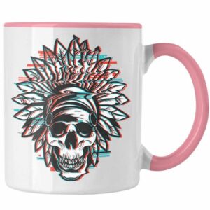 Trendation Tasse Trendation - Totenkopf Tasse Kaffee Frauen Mädchen Männer Tattoo Geschenk Damen Idee Grafik Farben