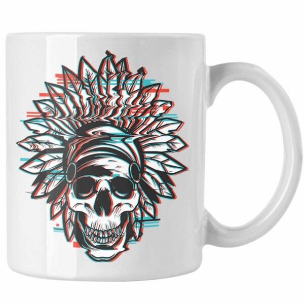 Trendation Tasse Trendation - Totenkopf Tasse Kaffee Frauen Mädchen Männer Tattoo Geschenk Damen Idee Grafik Farben