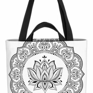 VOID Henkeltasche (1-tlg), Mandala Lotus Blüte Tattoo Indien Asien asiatisch Körper Glück Orient