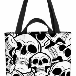 VOID Henkeltasche (1-tlg), Totenkopf Biker Skelett Rocker Skull Toten-Kopf Schädel Knochen Tattoo