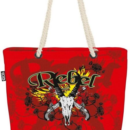 VOID Strandtasche (1-tlg), Rebel Rocker Totenkopf Tattoo Punk