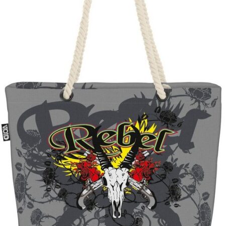 VOID Strandtasche (1-tlg), Rebel Rocker Totenkopf Tattoo Punk