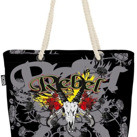 VOID Strandtasche (1-tlg), Rebel Rocker Totenkopf Tattoo Punk