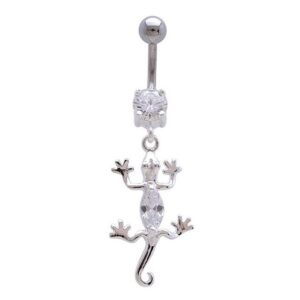 Vivance Bauchnabelpiercing Body Piercing "Gecko Eidechse", mit Zirkonia