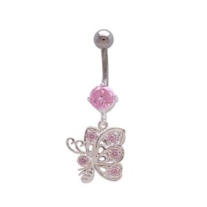 Vivance Bauchnabelpiercing Body Piercing "Schmetterling", mit Zirkonia