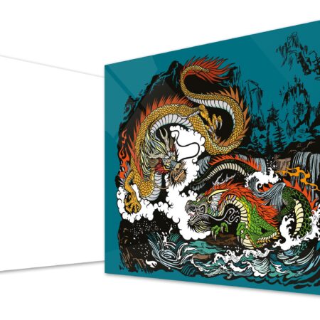 Wandbild Acrylglas Fantasy, Tattoo Drache, Japan, Dragons, Fantasy M0146 - 100x75cm von wandmotiv24