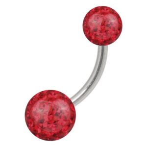 Wildcat Piercing-Set WILDCAT Piercing Bananabell Titan 1,6mm Stabstärke edle rote Krista