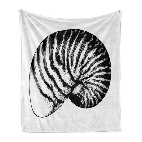 Wohndecke Gemütlicher Plüsch für den Innen- und Außenbereich, Abakuhaus, Vintage Nautical Tattoo Vintage Sea Shell