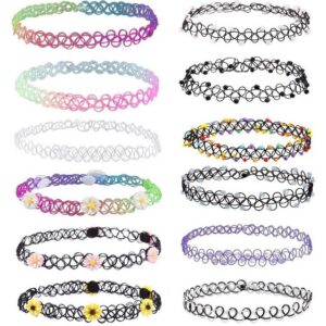 YIDOMDE Choker-Set 12 Stück Tattoo Choker Halskette (12-tlg)