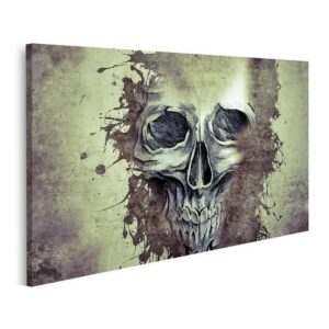 islandburner Leinwandbild Bild auf Leinwand Tattoo Evil Design Skull Sketch Handmade Illustratio