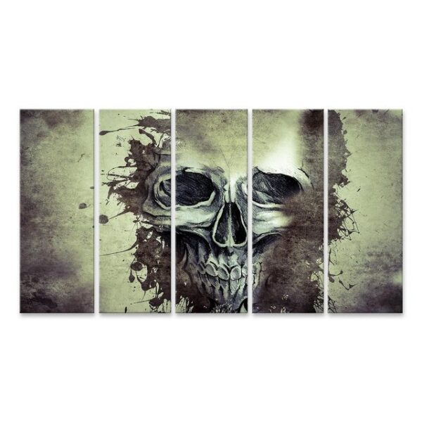 islandburner Leinwandbild Bild auf Leinwand Tattoo Evil Design Skull Sketch Handmade Illustratio