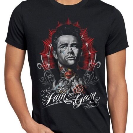 style3 Print-Shirt Herren T-Shirt Dean James Tattoo tätowiert bike motorrad punk rock ink hollywood