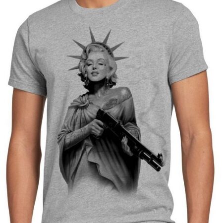 style3 Print-Shirt Herren T-Shirt Marilyn Monroe tattoo rock punk freiheitsstatue shotgun usa biker