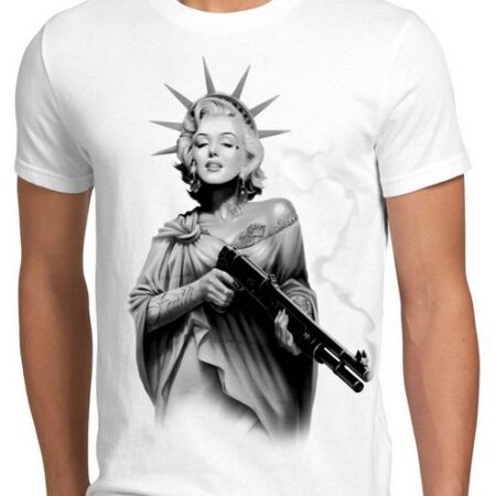 style3 Print-Shirt Herren T-Shirt Marilyn Monroe tattoo rock punk freiheitsstatue shotgun usa biker