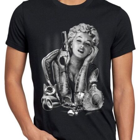 style3 Print-Shirt Herren T-Shirt Marilyn Tattoo Heartbreaker monroe rock punk tätowiert marylin us