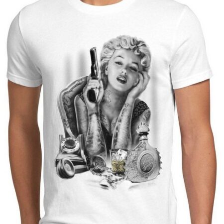 style3 Print-Shirt Herren T-Shirt Marilyn Tattoo Heartbreaker monroe rock punk tätowiert marylin us