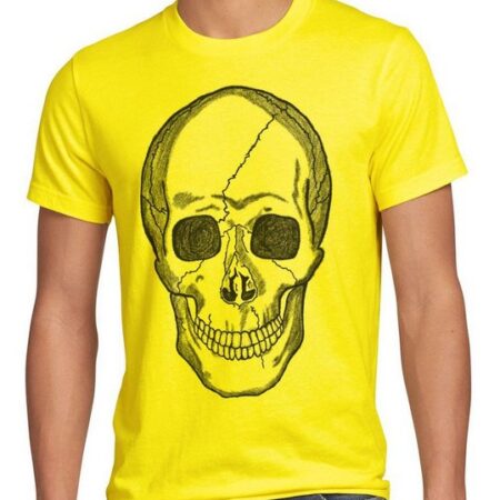 style3 Print-Shirt Herren T-Shirt Skull Totenkopf Harley Rocker Punk Tattoo gothic knochen biker us